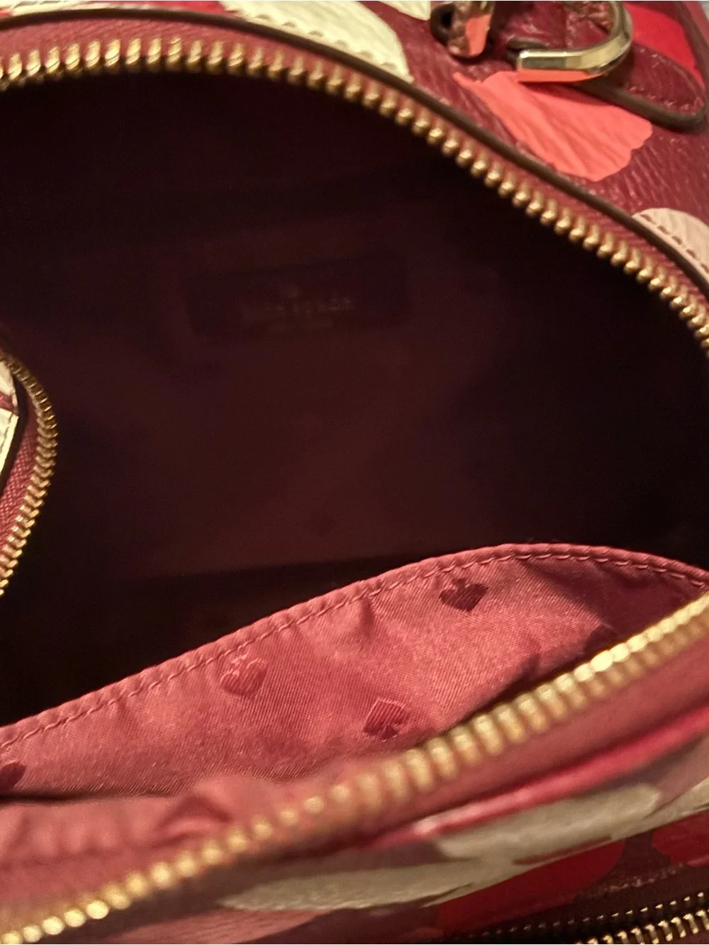 kate spade burgundy floral mini backpack and wallet set